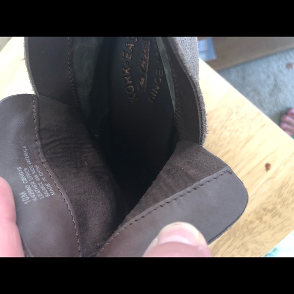 Kork-Ease grey leather suede Castaneda booties 10 - Picture 6 of 7